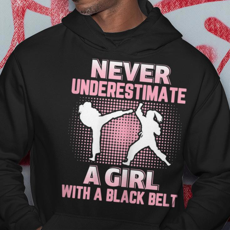 Never Underestimate A Girl With A Black Belt Martial Arts Martial Arts Funny Gifts Hoodie Unique Gifts
