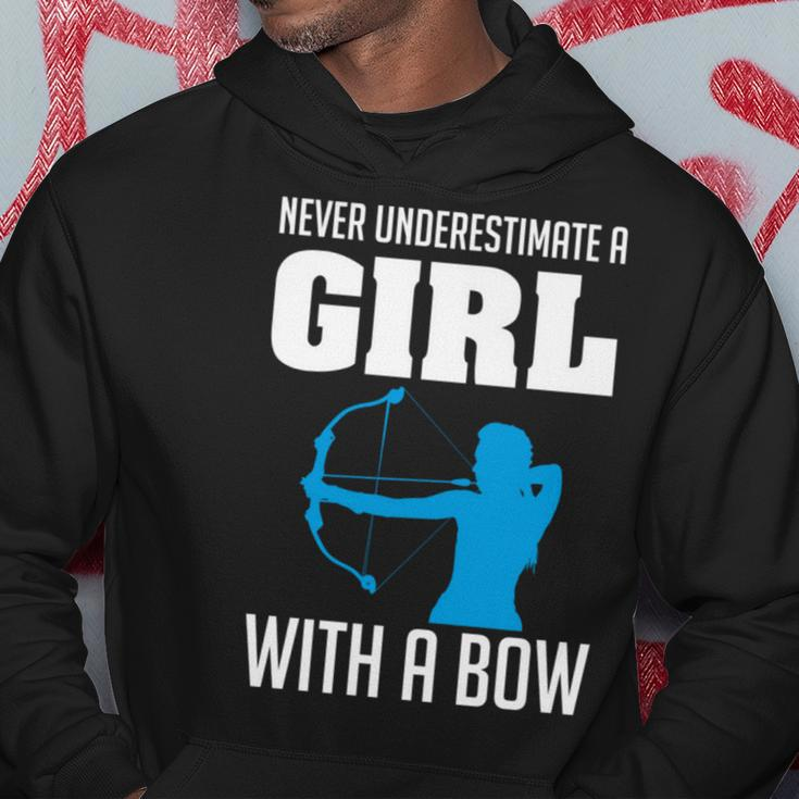 Never Underestimate A Girl With A Bow Archers Archery Girls Archery Funny Gifts Hoodie Unique Gifts