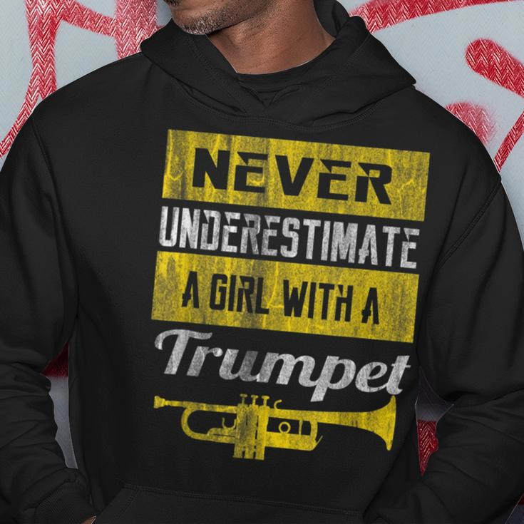 Never Underestimate A Girl With A Trumpe Hoodie Unique Gifts