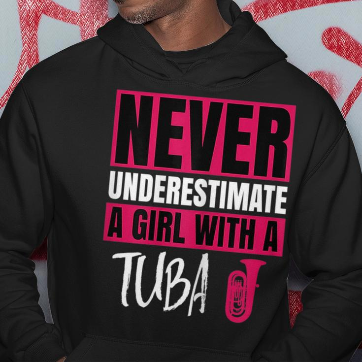 Never Underestimate A Girl With A Tuba Gift Hoodie Funny Gifts