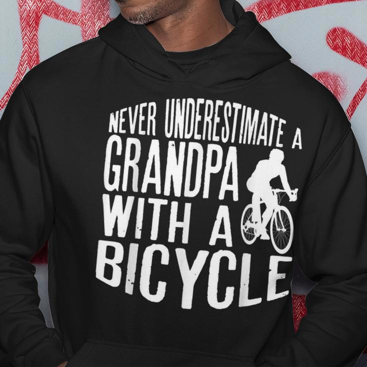 Never Underestimate A Grandpa With A Bicycle CoolGift For Mens Hoodie Funny Gifts