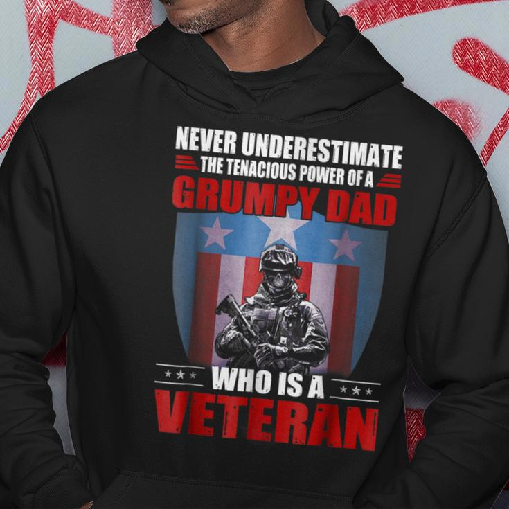 Never Underestimate A Grumpy Dad Who Is A Veteran Hoodie Funny Gifts
