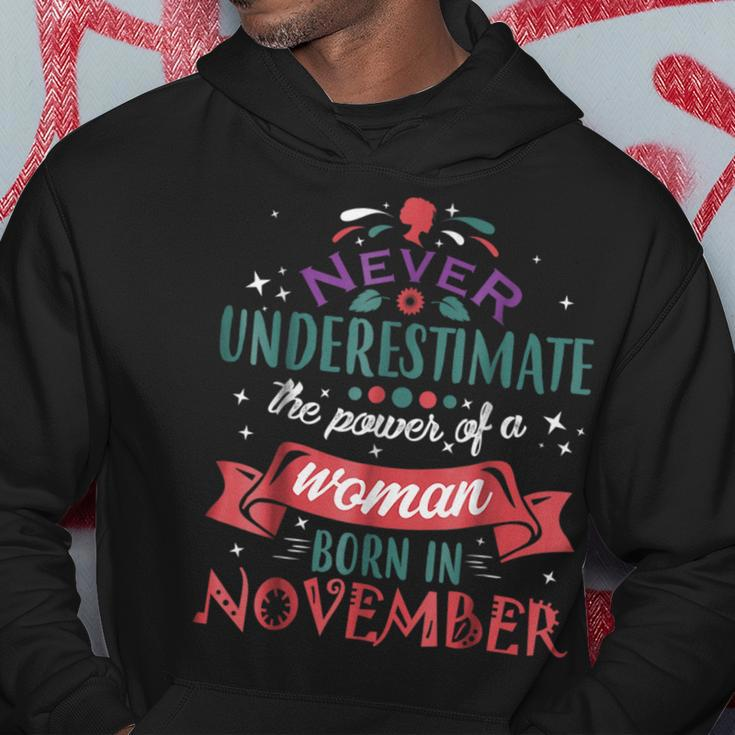 Never Underestimate A Woman Born In November Hoodie Funny Gifts