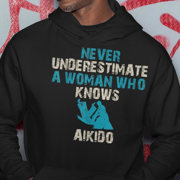 Never Underestimate A Woman Who Knows Aikido Quote Funny Hoodie Funny Gifts