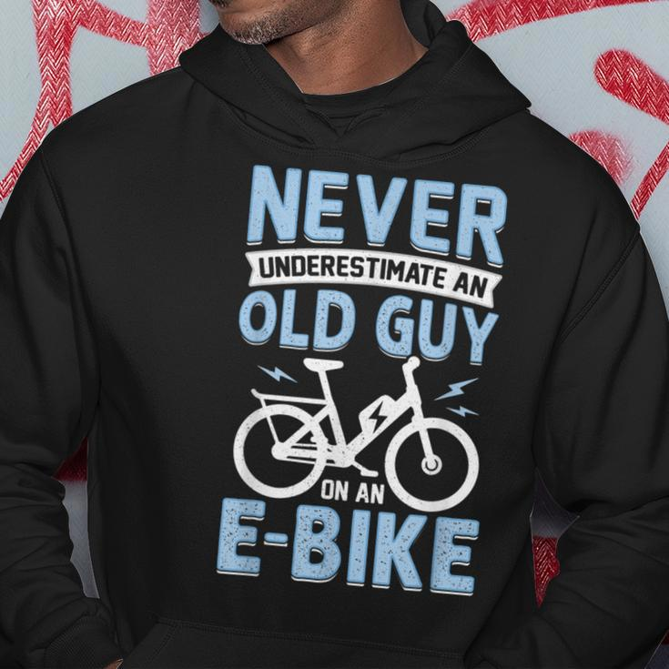 Never Underestimate An Old Man On An Ebike Electric Biking Hoodie Funny Gifts