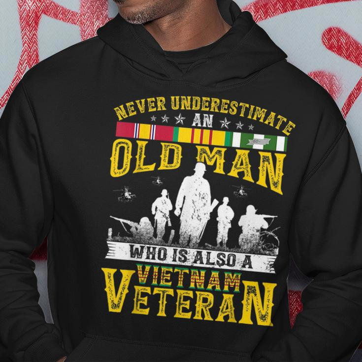 Never Underestimate An Old Man Vietnam Veteran Gift For Mens Hoodie Funny Gifts