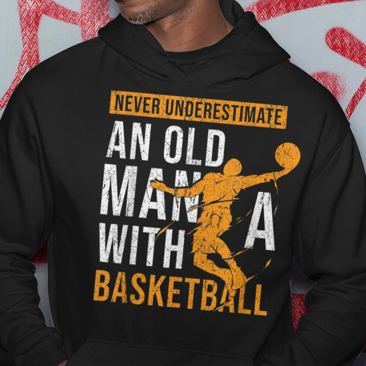 Never Underestimate An Old Man With A Basketball Player Gift For Mens Hoodie Unique Gifts