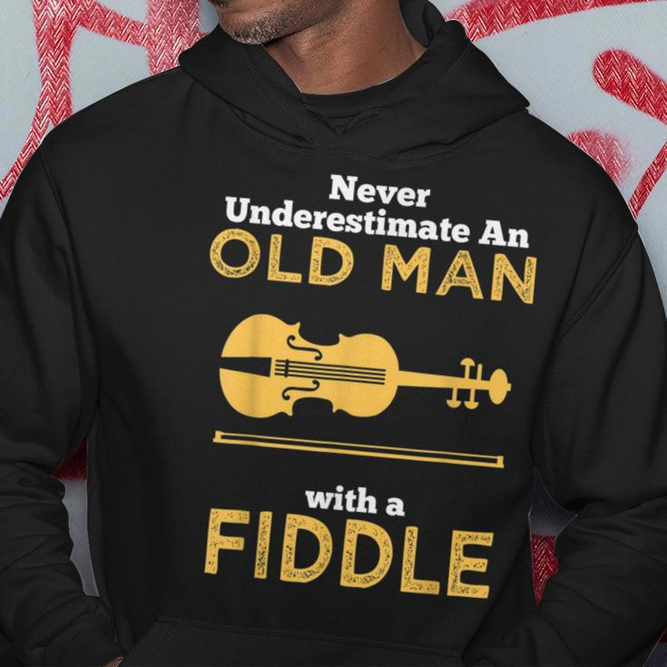Never Underestimate An Old Man With A Fiddle Great Country Man Musical Gift Hoodie Funny Gifts