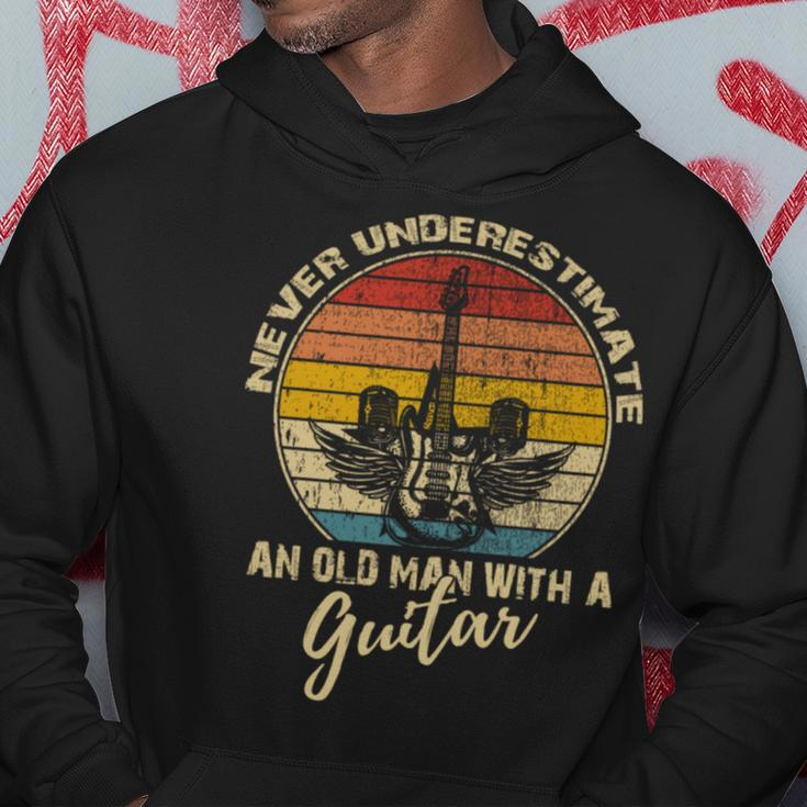 Never Underestimate An Old Man With A Guitar Player Vintage Hoodie Funny Gifts