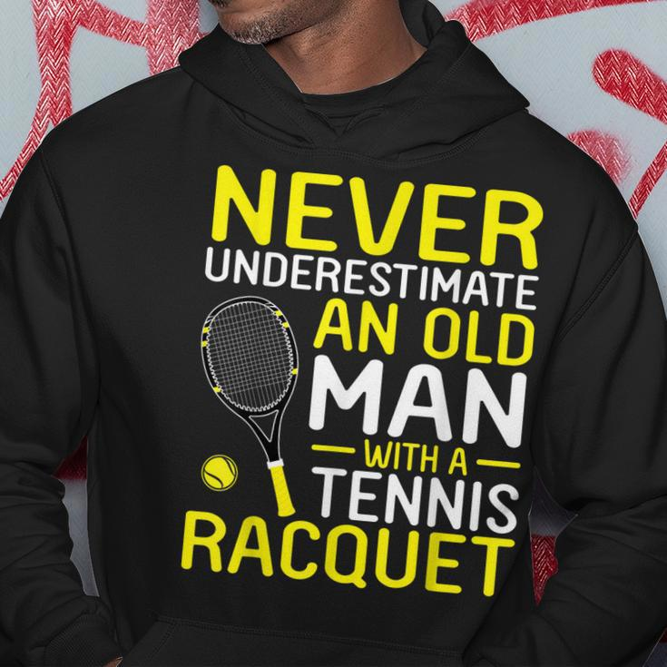 Never Underestimate An Old Man With A Tennis Racquet Hoodie Unique Gifts