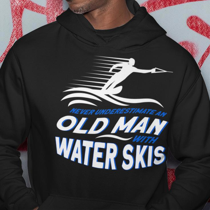 Never Underestimate An Old Man With Water Skis Waterski Hoodie Funny Gifts