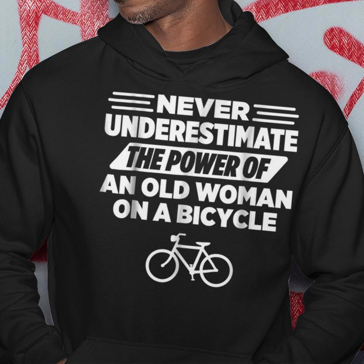 Never Underestimate An Old Woman On A Bicycle Hoodie Funny Gifts