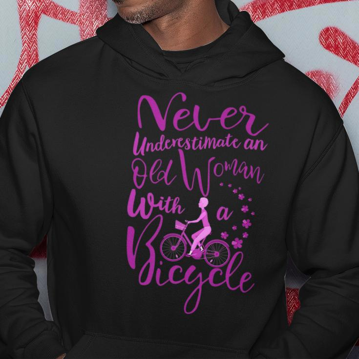 Never Underestimate An Old Woman With A Bicycle Funny Quote Hoodie Funny Gifts