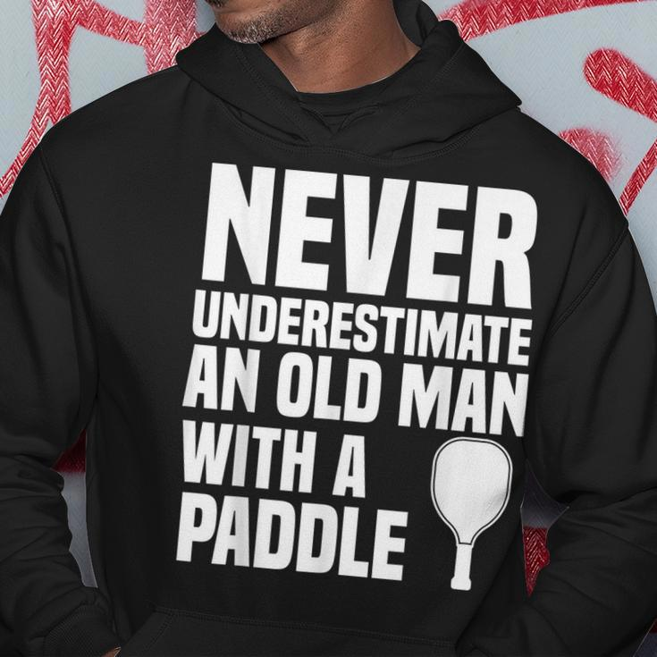 Never Underestimate And Old Man With A Paddle | Pickleball Hoodie Funny Gifts