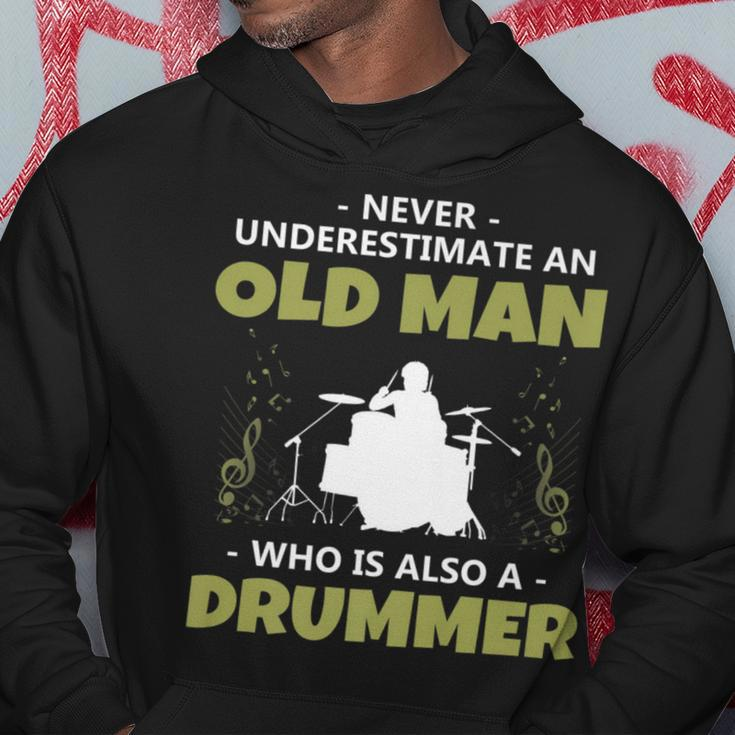 'Never Underestimate An Old Man Drummer' Music Hoodie Funny Gifts