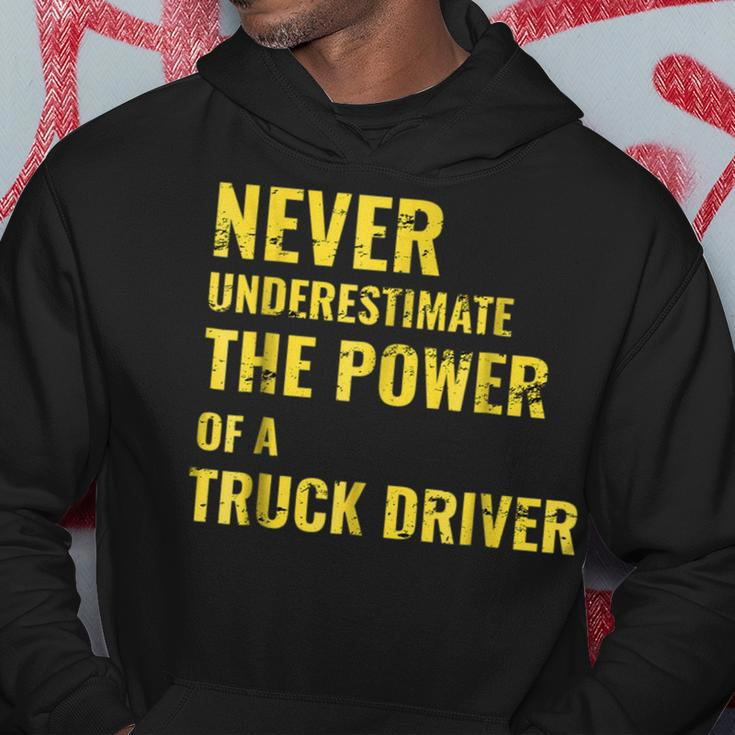Never Underestimate The Power Of A Truck Driver Hoodie Funny Gifts