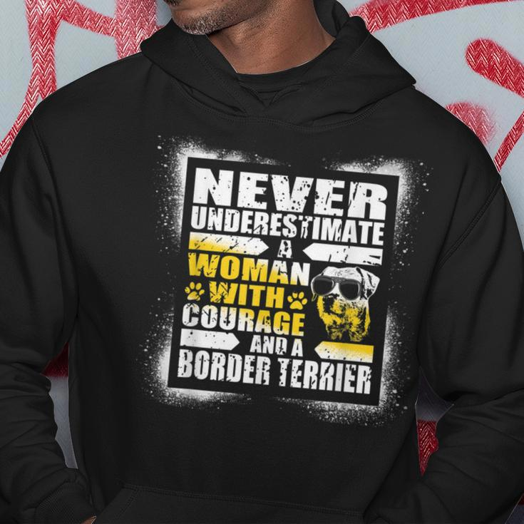 Never Underestimate Woman Courage And A Border Terrier Hoodie Unique Gifts