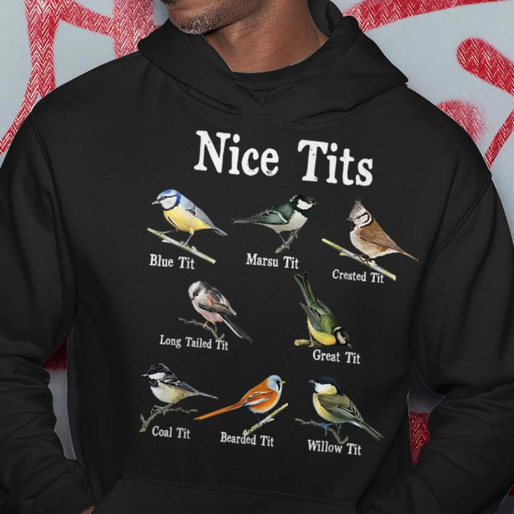 Nice Tits Bird Watching Funny Gifts Adults Men Birder Humor Bird Watching Funny Gifts Hoodie Unique Gifts
