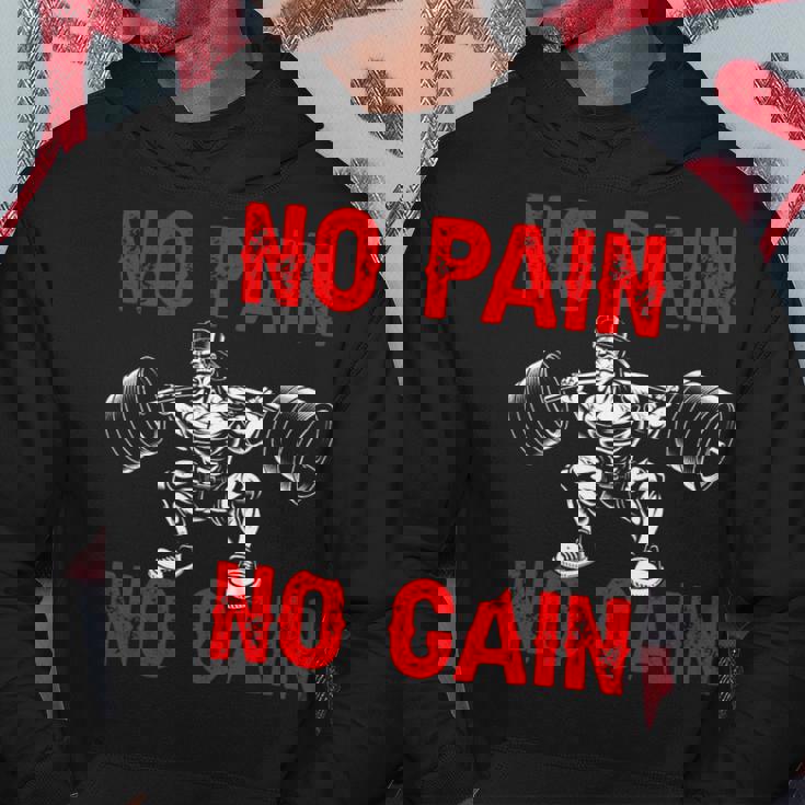 No Pain No Gain Exercise Fitness Workout Weightlifting Hoodie Unique Gifts