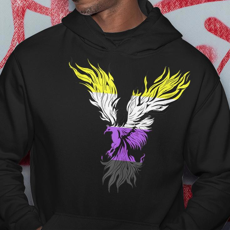 Nonbinary Flag Phoenix Bird Nonbinary Pride Genderqueer Lgbt Hoodie Unique Gifts