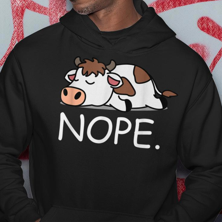 Nope Funny Lazy Cow Nope Not Today Hoodie Unique Gifts