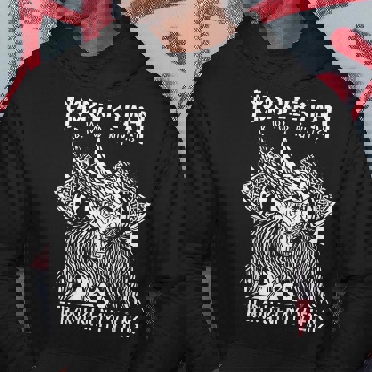Norwegian Blood Runs Through My Veins Viking & Odin Hoodie Unique Gifts