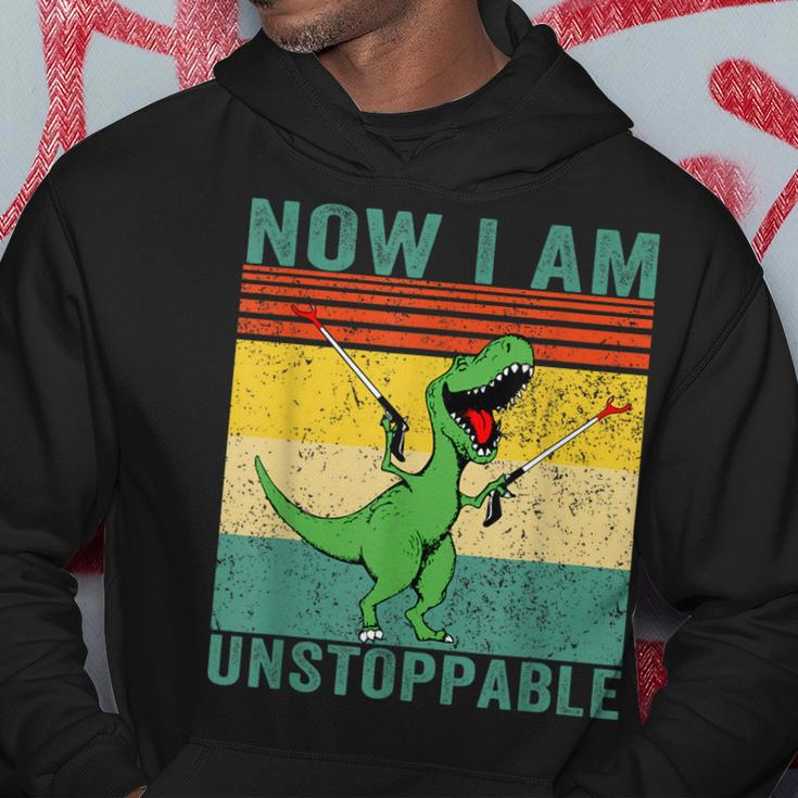 Now I Am Unstoppable T-Rex Funny Dinosaur Retro Vintage Hoodie Unique Gifts