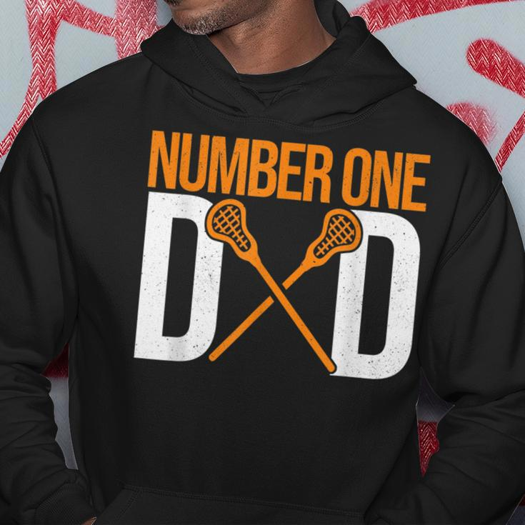 Number One Dad Lax Player Father Lacrosse Stick Lacrosse Dad Hoodie Personalized Gifts