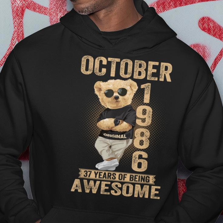 October 1986 37Th Birthday 2023 37 Years Of Being Awesome Hoodie Unique Gifts