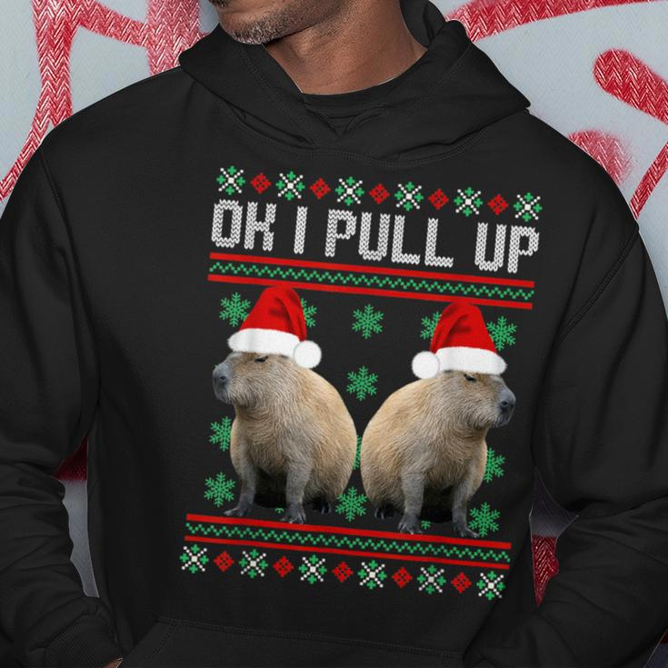 Ok I Pull Up Capybara Ugly Christmas Sweater Meme Hoodie Unique Gifts