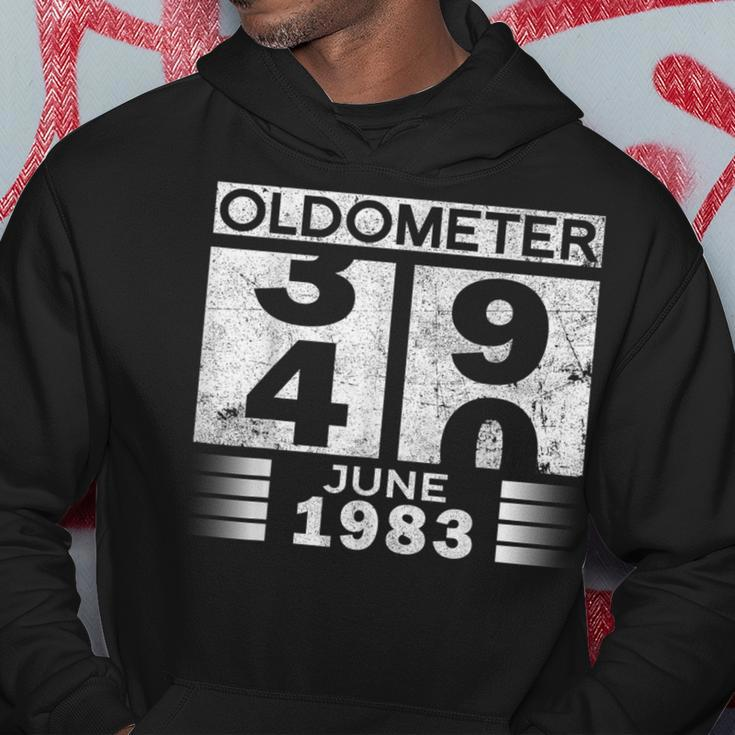 Oldometer 39-40 Born In June 1983 Funny 40Th Birthday Hoodie Funny Gifts