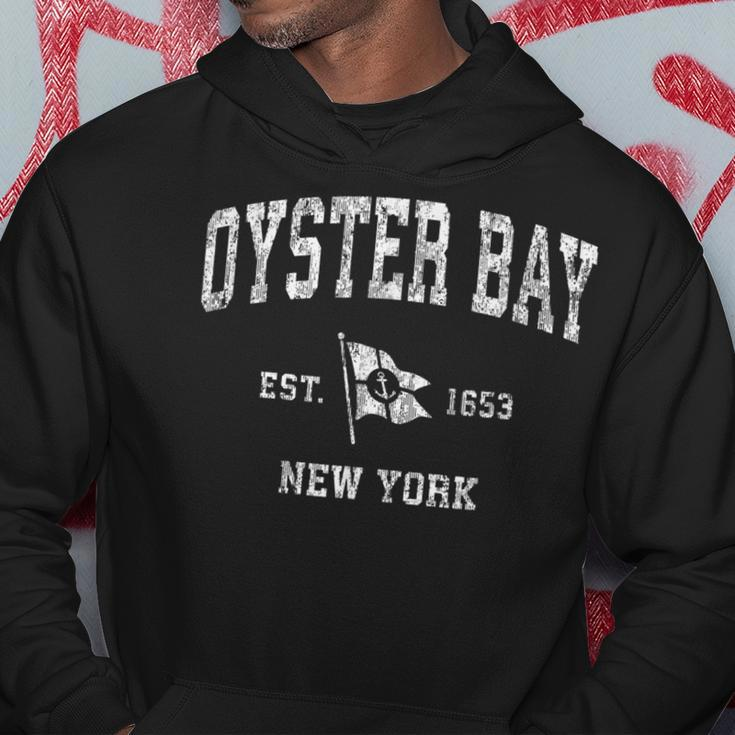 Oyster Bay Ny Vintage Nautical Boat Anchor Flag Sports Hoodie Unique Gifts