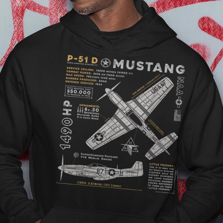 P-51 Mustang Wwii Fighter Plane Us Military Aviation Design Hoodie Unique Gifts