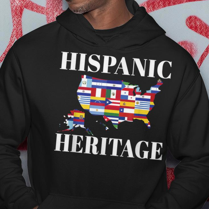 Hispanic Heritage Month All Countries Flag Inspiration Map Hoodie Unique Gifts