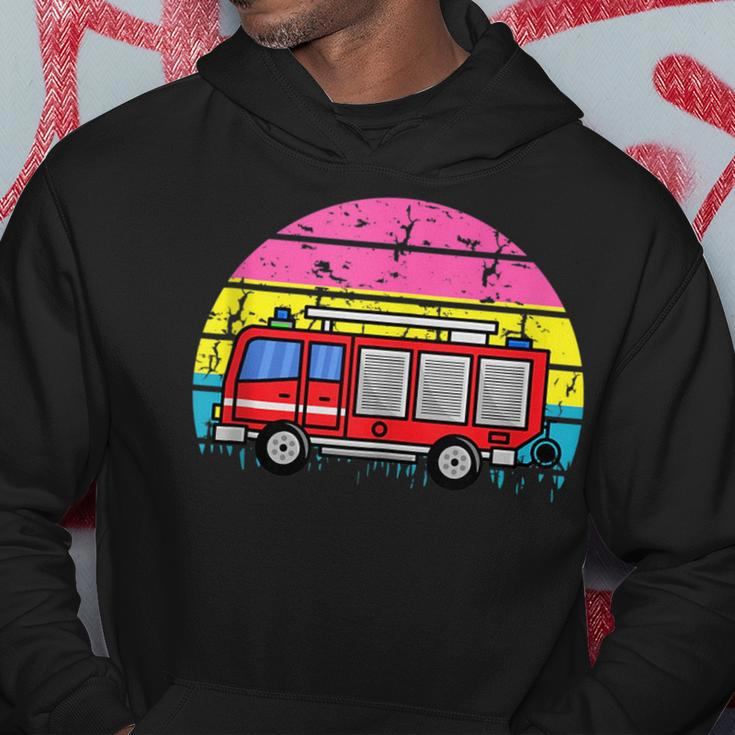 Pansexual Firetruck Lgbt-Q Pan Pride Firefighter Fireman Hoodie Unique Gifts