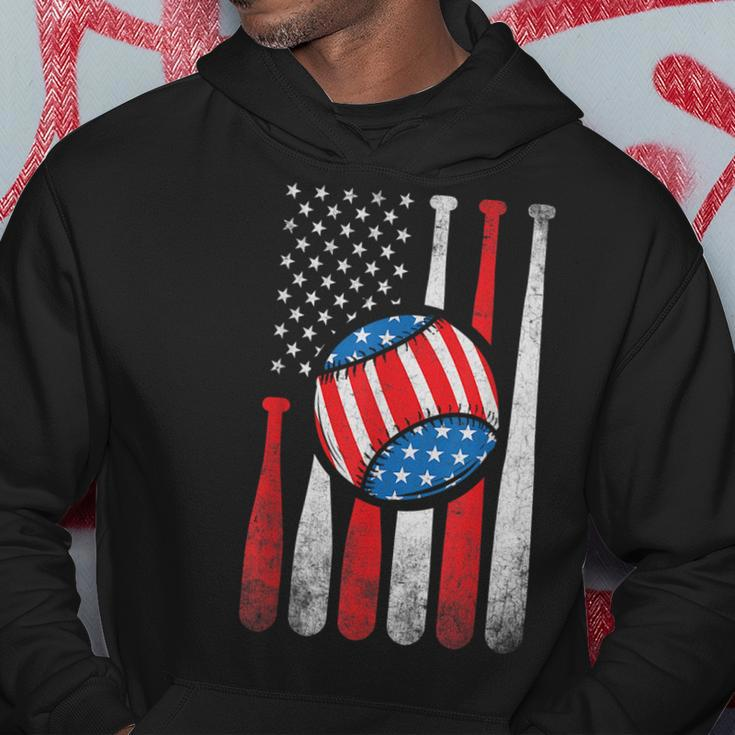 Patriotic Baseball 4Th Of July Usa American Flag Hoodie Unique Gifts