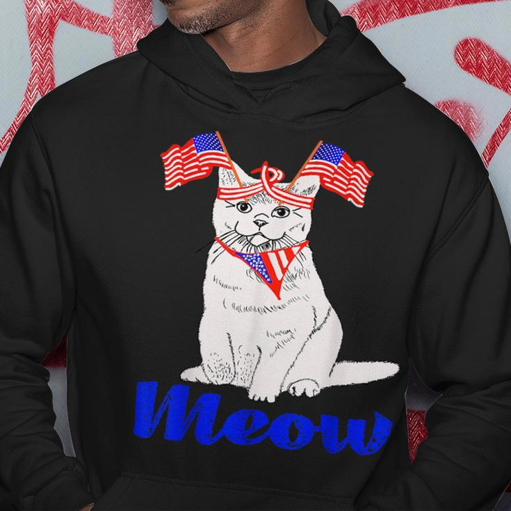 Patriotic Cat Meowica 4Th Of July Funny Kitten Lover Patriotic Funny Gifts Hoodie Unique Gifts