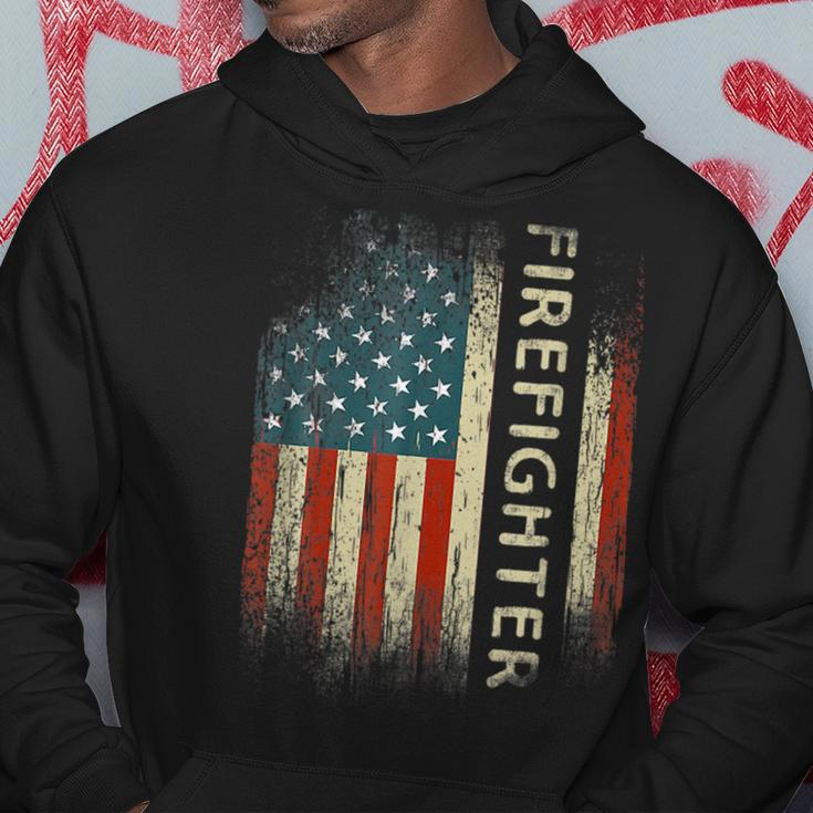 Patriotic Firefighter Gifts American Usa Flag Funny Gift For Mens Hoodie Unique Gifts