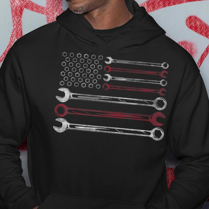 Patriotic Mechanic Flag American Car Repairman Gift Usa Flag Gift For Mens Hoodie Unique Gifts