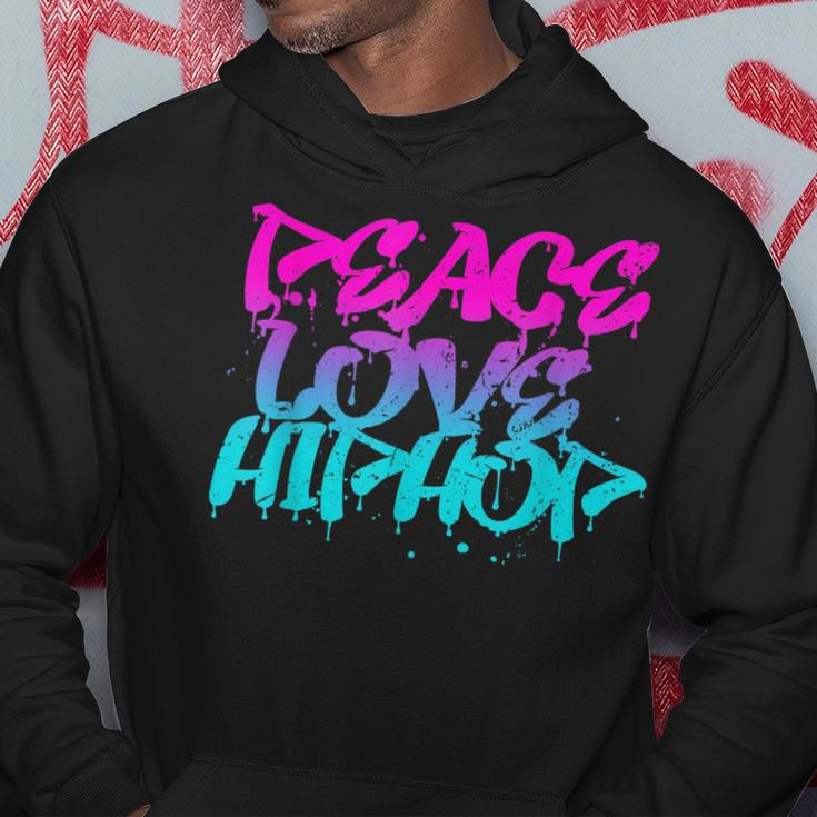 Peace Love Hip Hop Graffiti Retro Rap Music Hoodie Funny Gifts