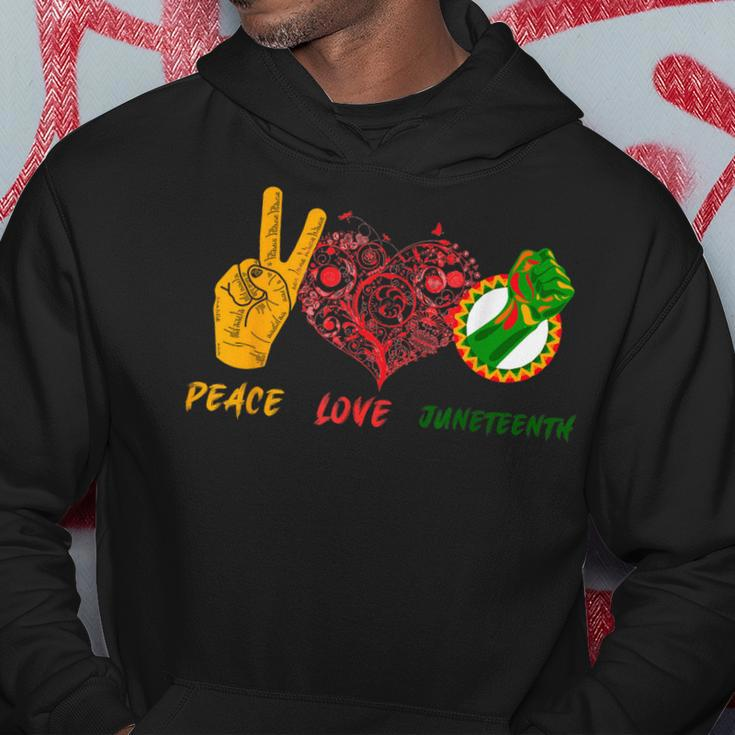 Peace Love Junenth Black History Pride African American Hoodie Unique Gifts