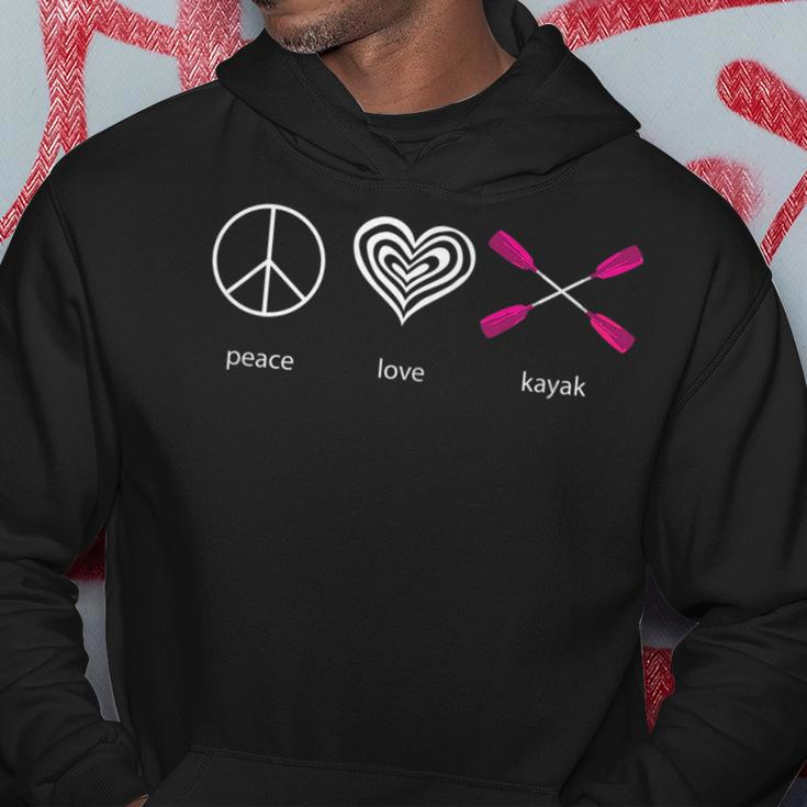 Peace Love Kayak Funny Water Sport Hoodie Unique Gifts