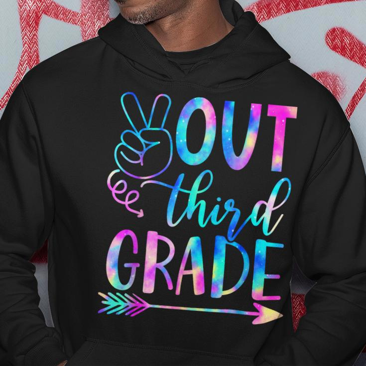 Peace Out Third Grade Graduate Tie Dye Last Day Of School Hoodie Unique Gifts