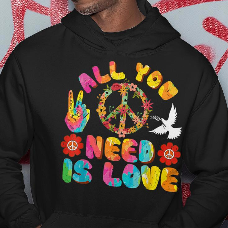 Peace Sign Love 60S 70S 80S Costume Hippie Retro Halloween Hoodie Unique Gifts