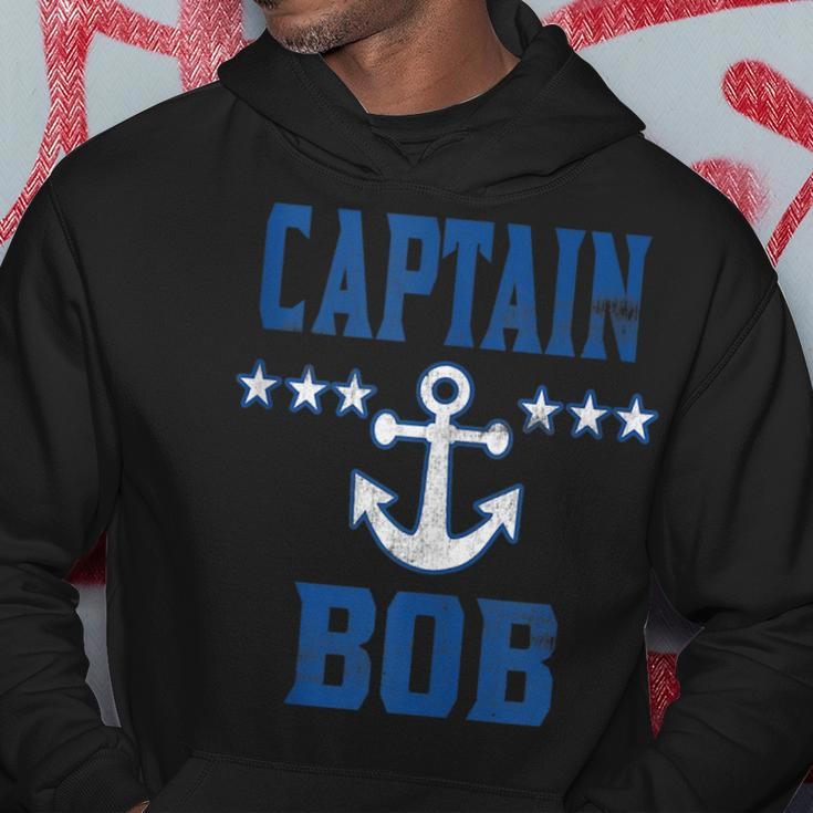 Personalized Boating Vintage Blue Captain Bob Anchor Stars Hoodie Unique Gifts