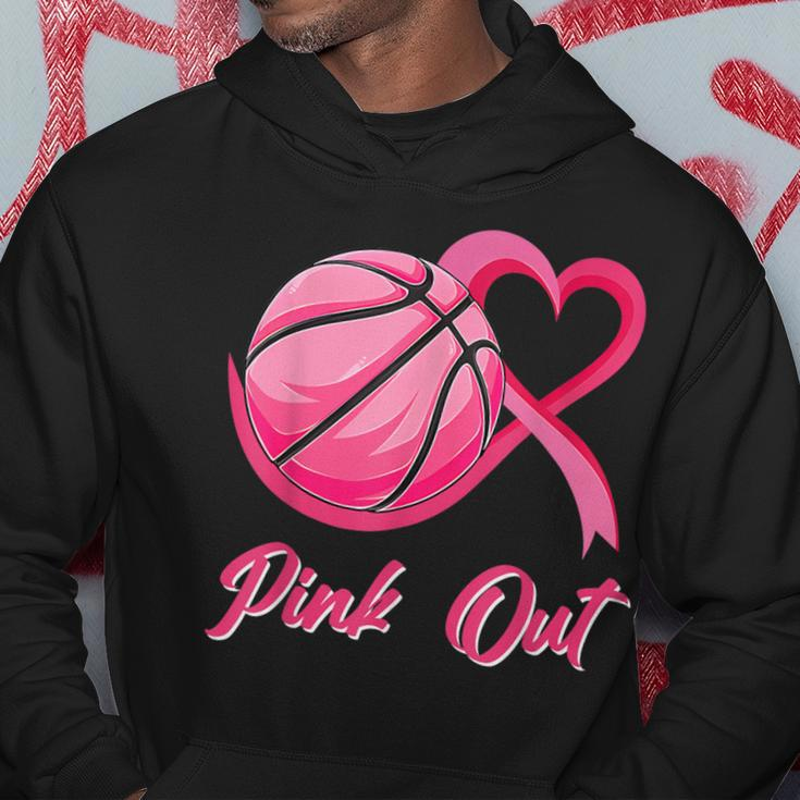 Pink Out Basketball Breast Cancer Awareness Pink Ribbon Hoodie Unique Gifts