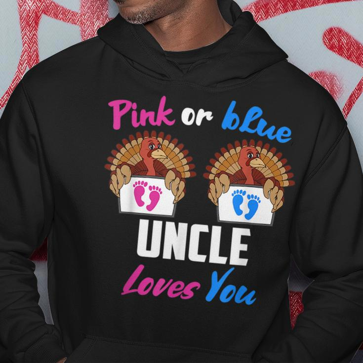 Pink Or Blue Uncle Loves You- Gender Reveal Thanksgiving Hoodie Unique Gifts