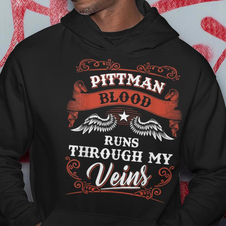 Pittman Blood Runs Through My Veins Family Christmas Hoodie Funny Gifts