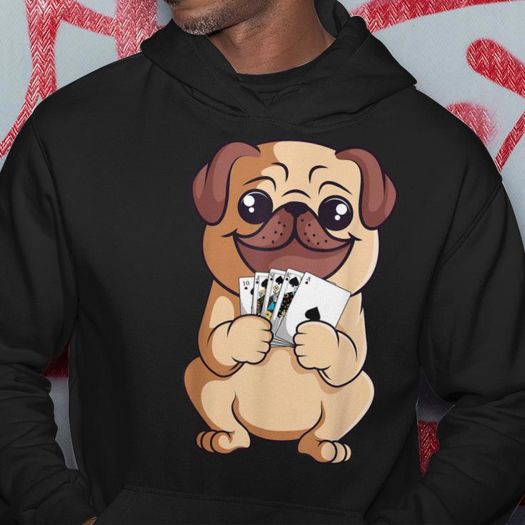 Poker Pug Lover Cute Dog Playing Cards Gambler Gambling Hoodie Unique Gifts