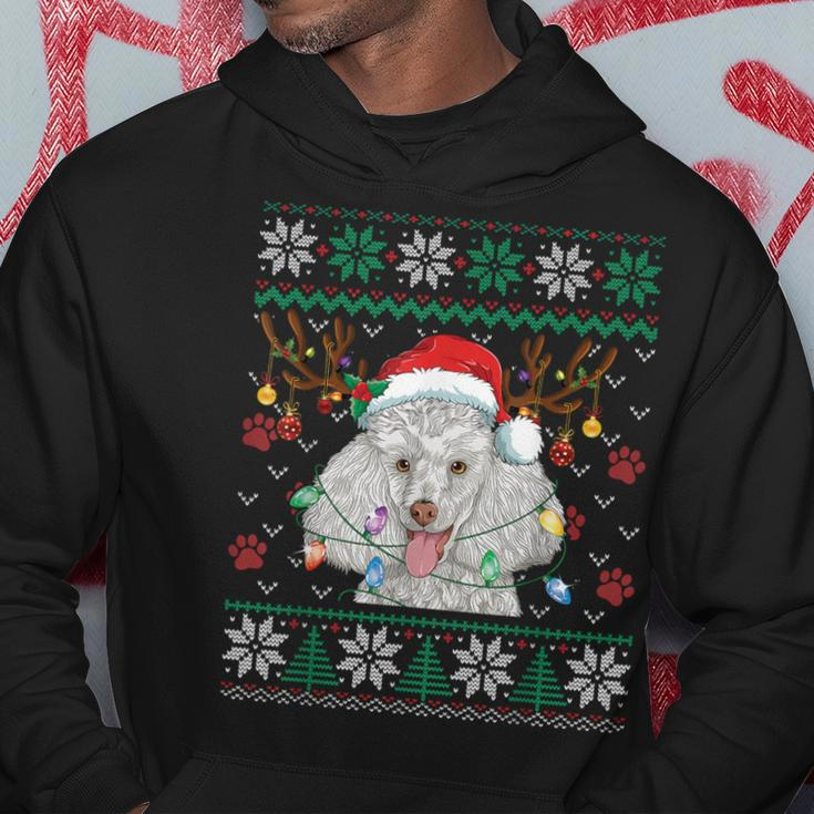 Poodle Christmas Santa Reindeer Ugly Sweater Dog Lover Hoodie Unique Gifts